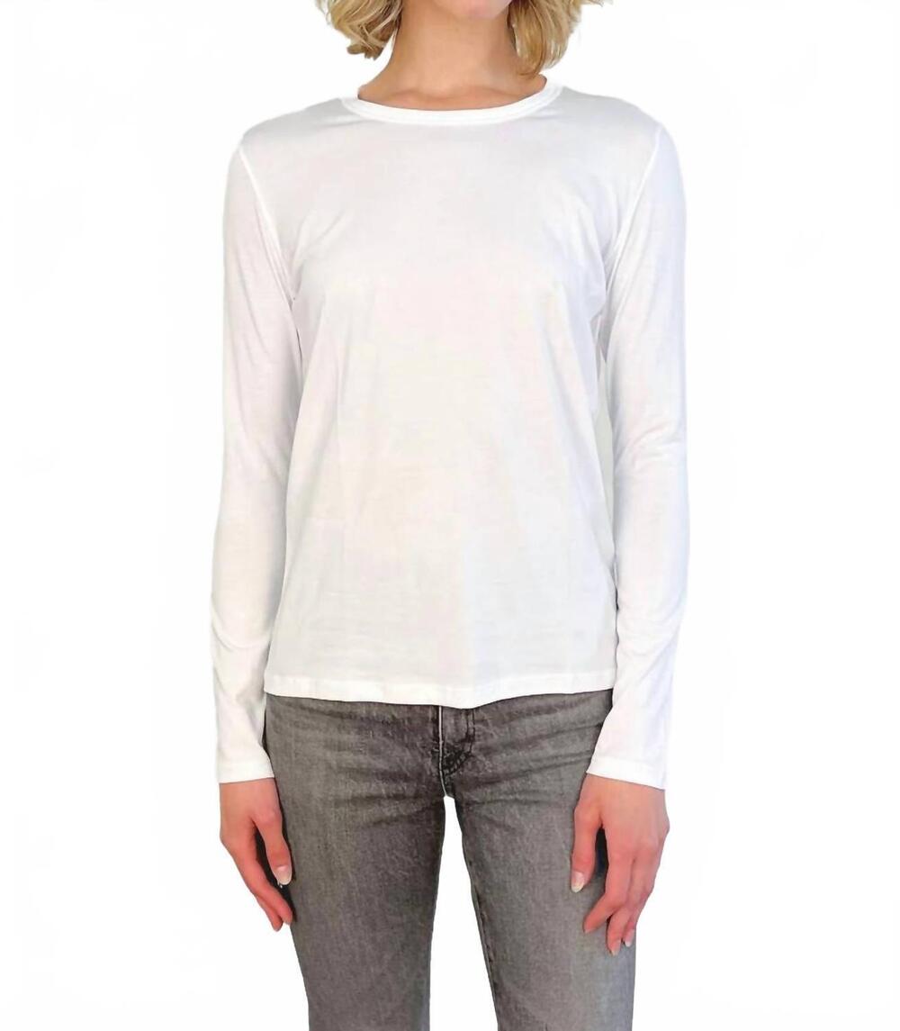 NEW ANONYM APPAREL lila long sleeve crew t-shirt in white